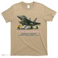 F/A-18F Super Hornet Catapult Locked Twin Seat Strike Fighter T-Shirt thumb 0