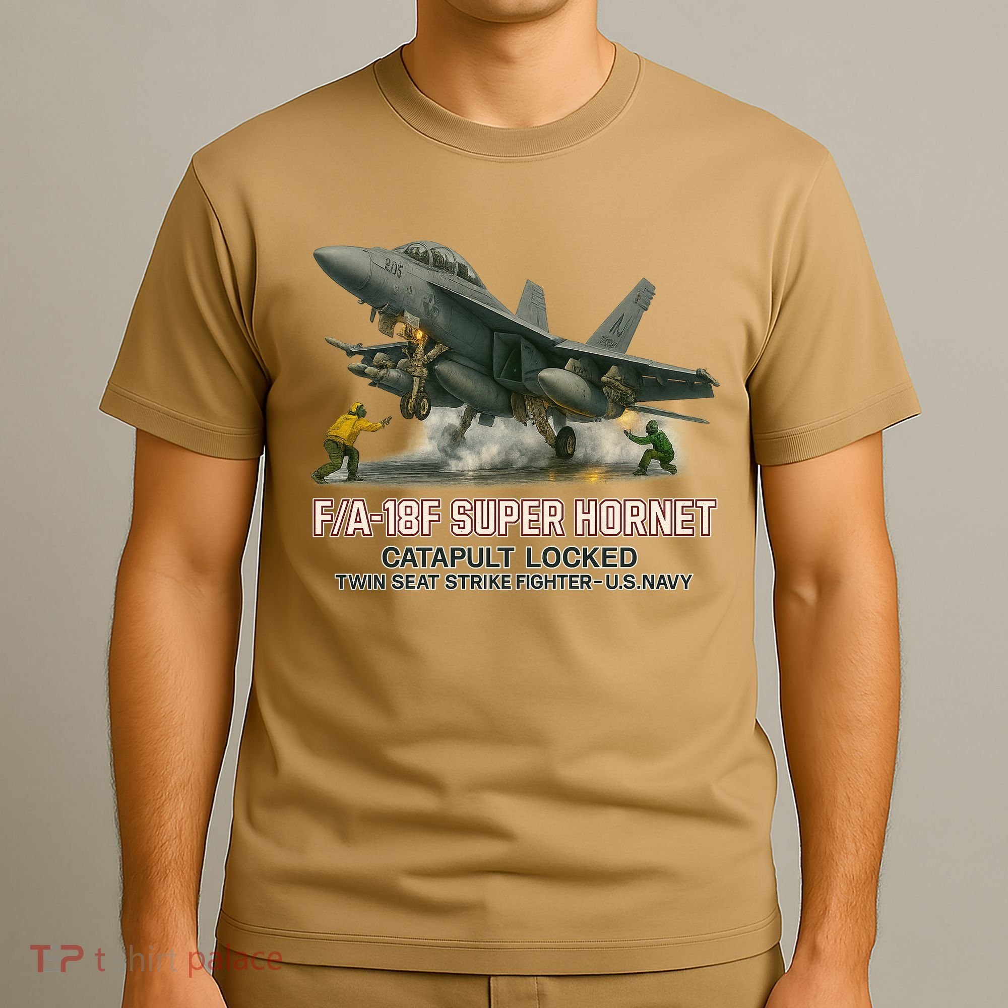 F/A-18F Super Hornet Catapult Locked Twin Seat Strike Fighter T-Shirt