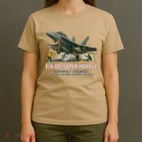 F/A-18F Super Hornet Catapult Locked Twin Seat Strike Fighter T-Shirt thumb 4