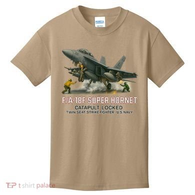F/A-18F Super Hornet Catapult Locked Twin Seat Strike Fighter Kids T-Shirt
