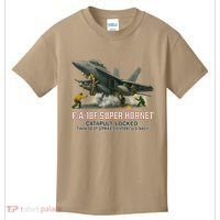 F/A-18F Super Hornet Catapult Locked Twin Seat Strike Fighter Kids T-Shirt thumb 0