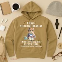 Funny Selective Hearing Joke For Adults Humor Cat Sarcastic Hoodie thumb 3