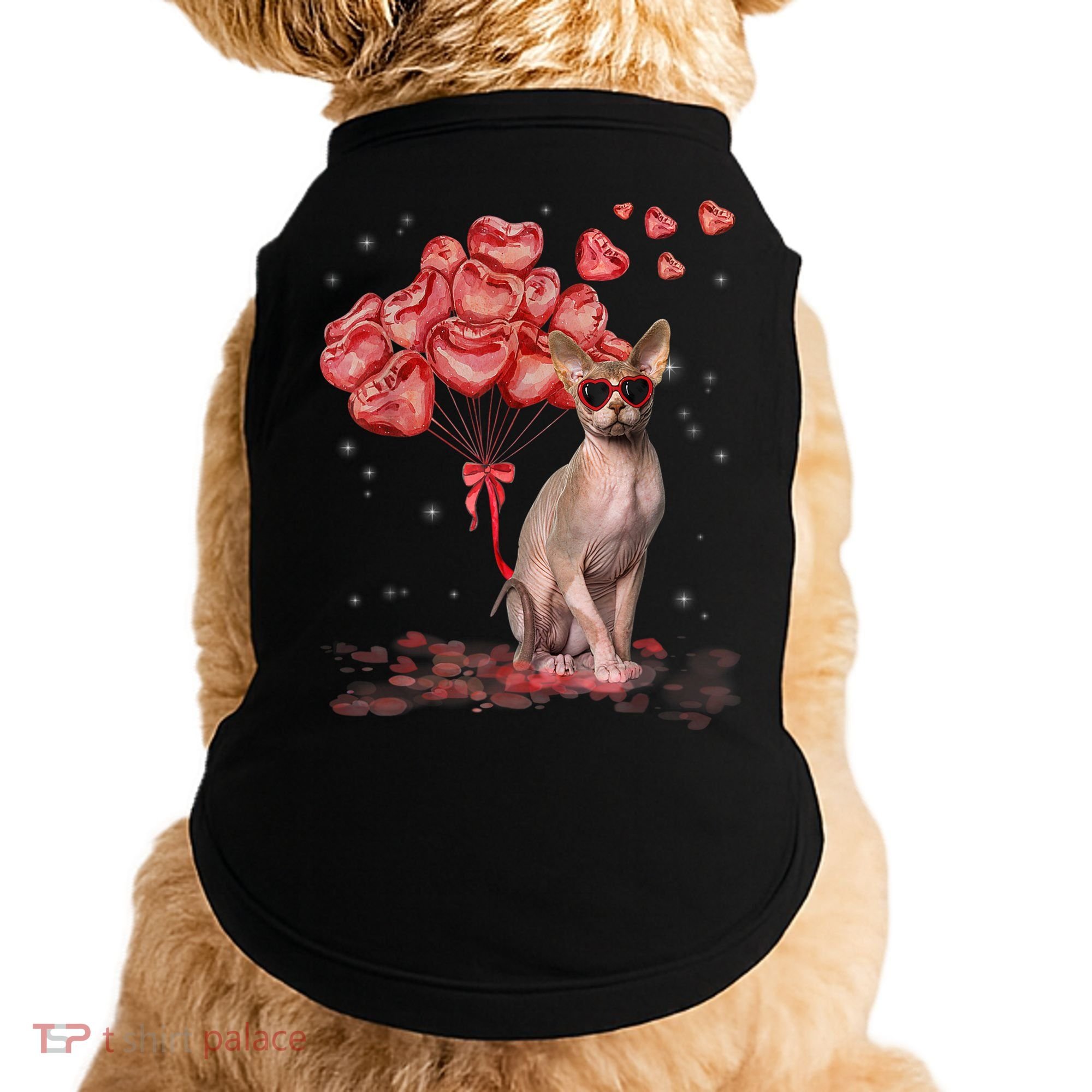 Funny Sphynx Heart Valentines Day Cat Dad Mom Doggie Tank