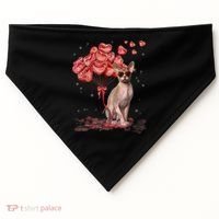 Funny Sphynx Heart Valentines Day Cat Dad Mom USA-Made Doggie Bandana thumb 0