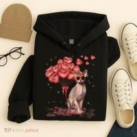 Funny Sphynx Heart Valentines Day Cat Dad Mom Hoodie thumb 4