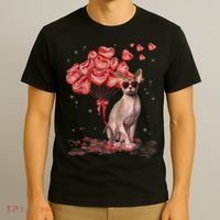 Funny Sphynx Heart Valentines Day Cat Dad Mom T-Shirt thumb 3