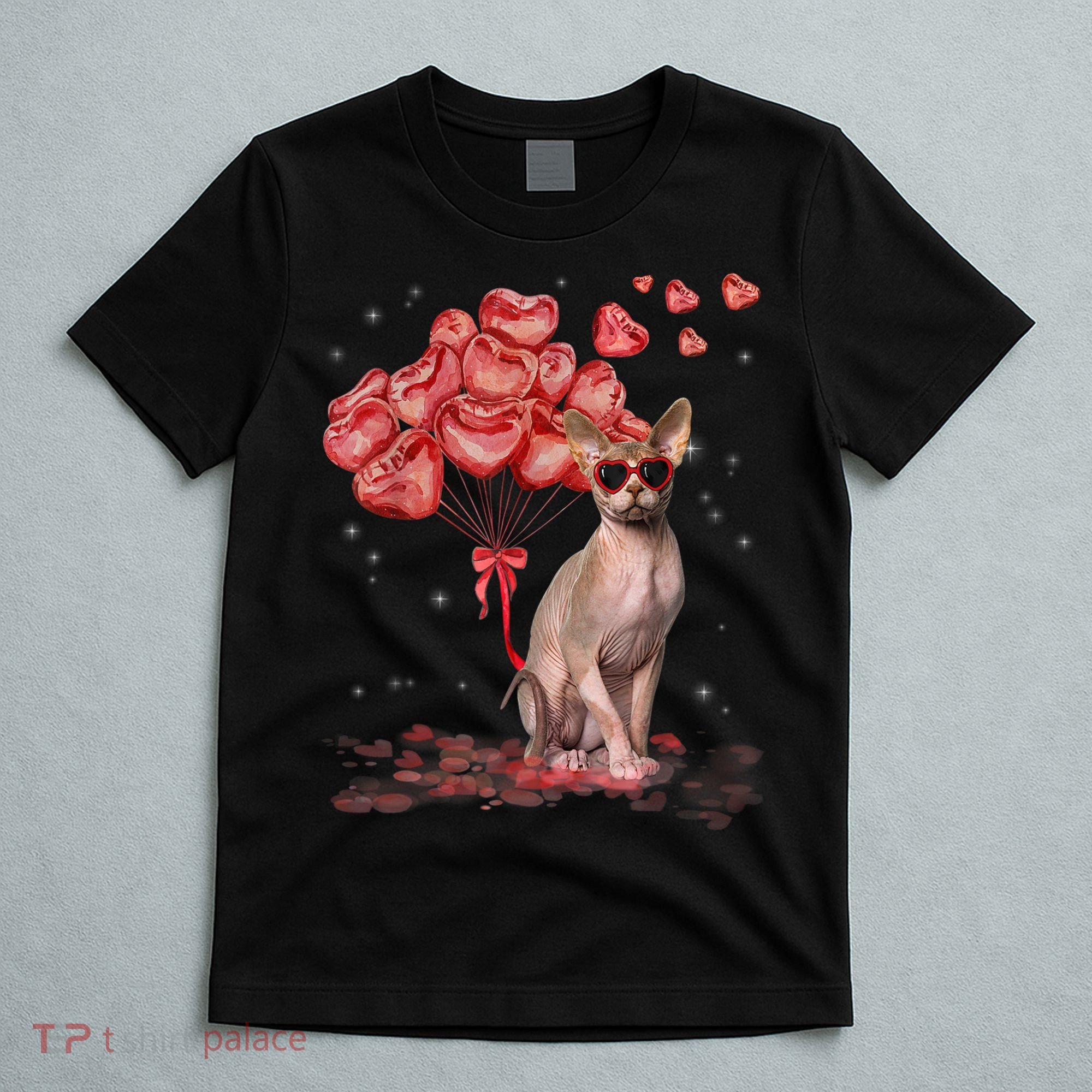 Funny Sphynx Heart Valentines Day Cat Dad Mom T-Shirt
