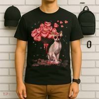 Funny Sphynx Heart Valentines Day Cat Dad Mom T-Shirt thumb 6