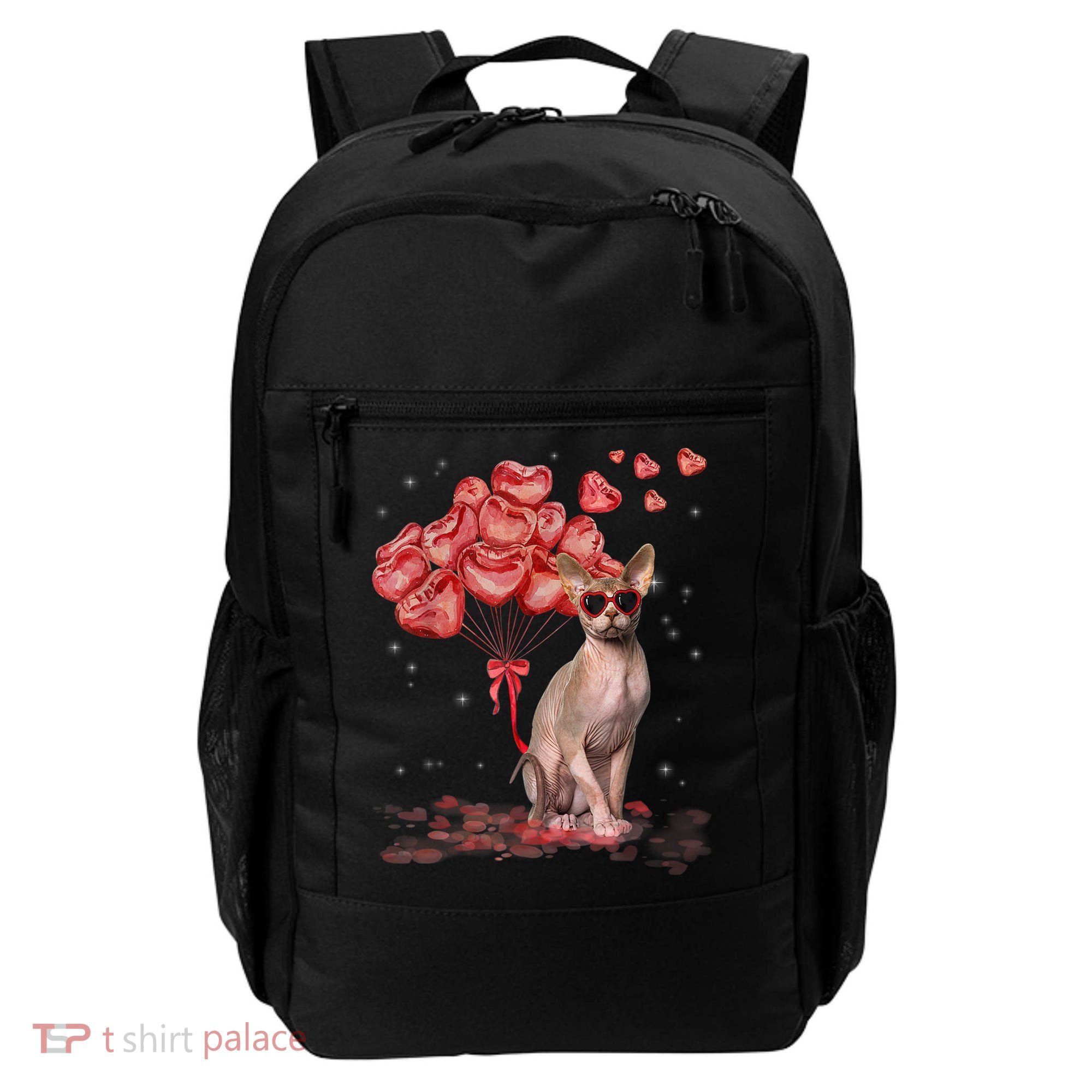 Funny Sphynx Heart Valentines Day Cat Dad Mom Backpack