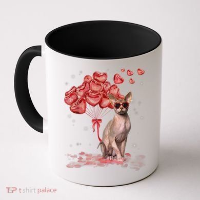 Funny Sphynx Heart Valentines Day Cat Dad Mom Coffee Mug