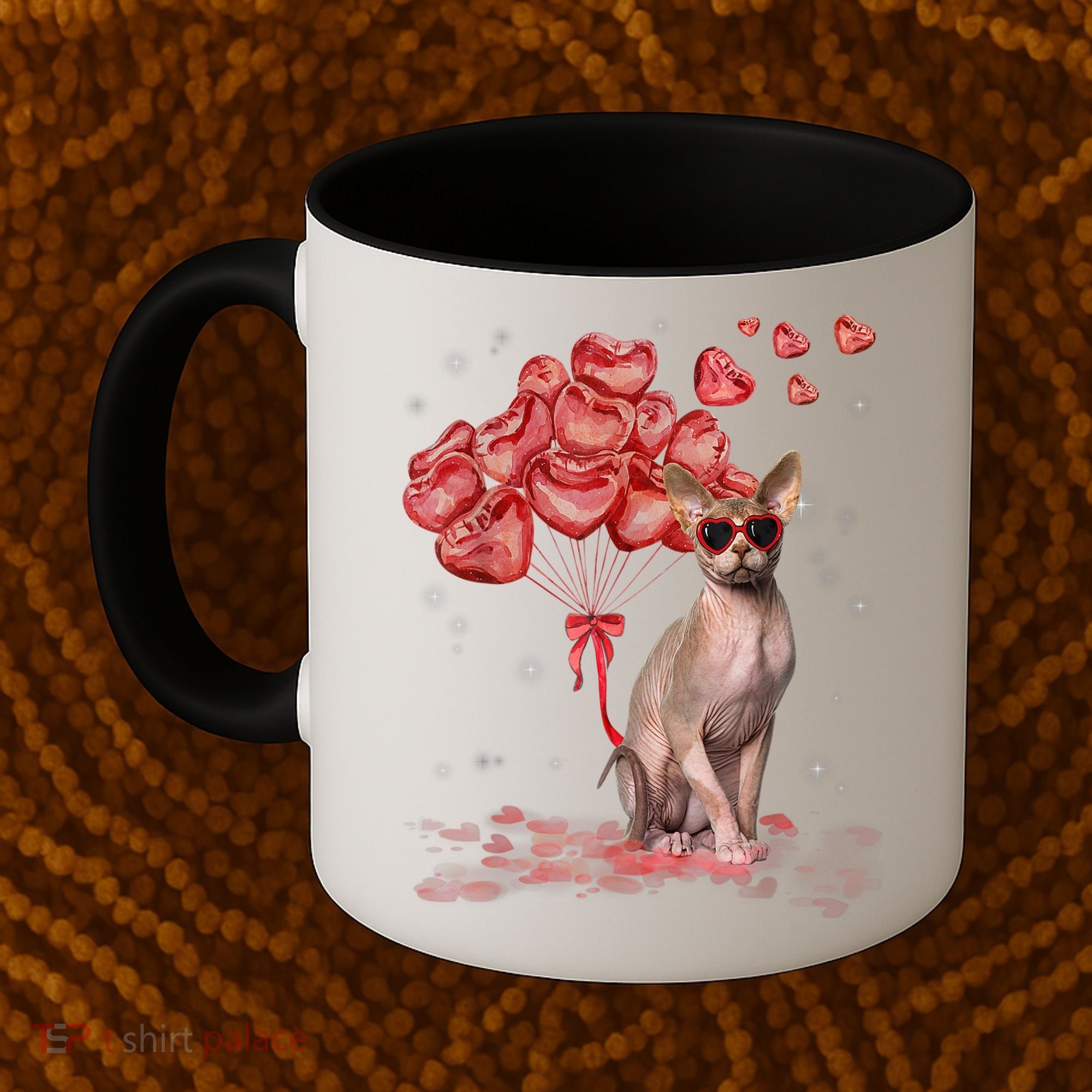 Funny Sphynx Heart Valentines Day Cat Dad Mom Coffee Mug