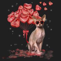Funny Sphynx Heart Valentines Day Cat Dad Mom Beanie thumb 2