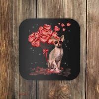 Funny Sphynx Heart Valentines Day Cat Dad Mom Coaster thumb 0