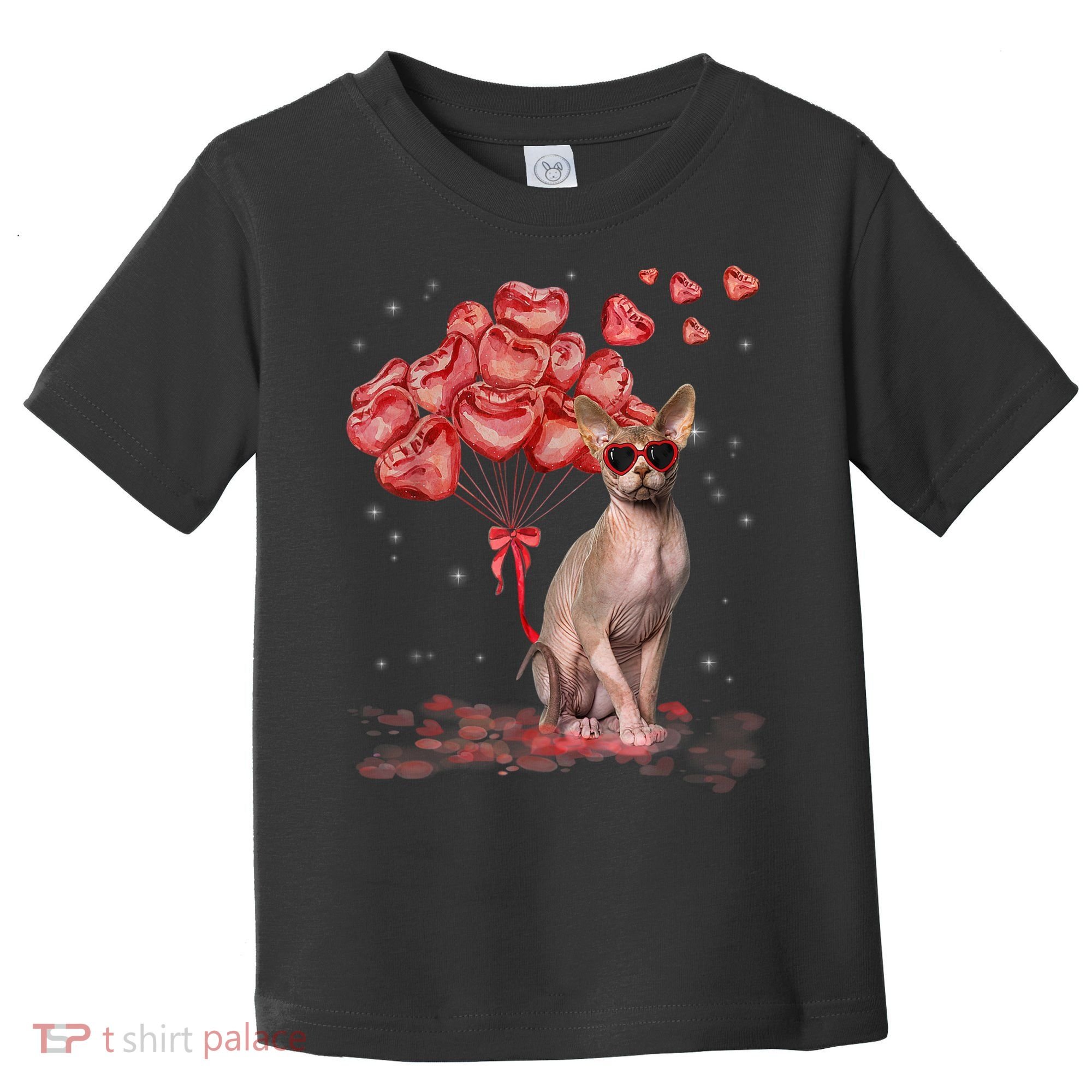 Funny Sphynx Heart Valentines Day Cat Dad Mom Toddler T-Shirt
