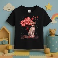 Funny Sphynx Heart Valentines Day Cat Dad Mom Toddler T-Shirt thumb 3
