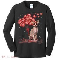Funny Sphynx Heart Valentines Day Cat Dad Mom Kids Long Sleeve Shirt thumb 0