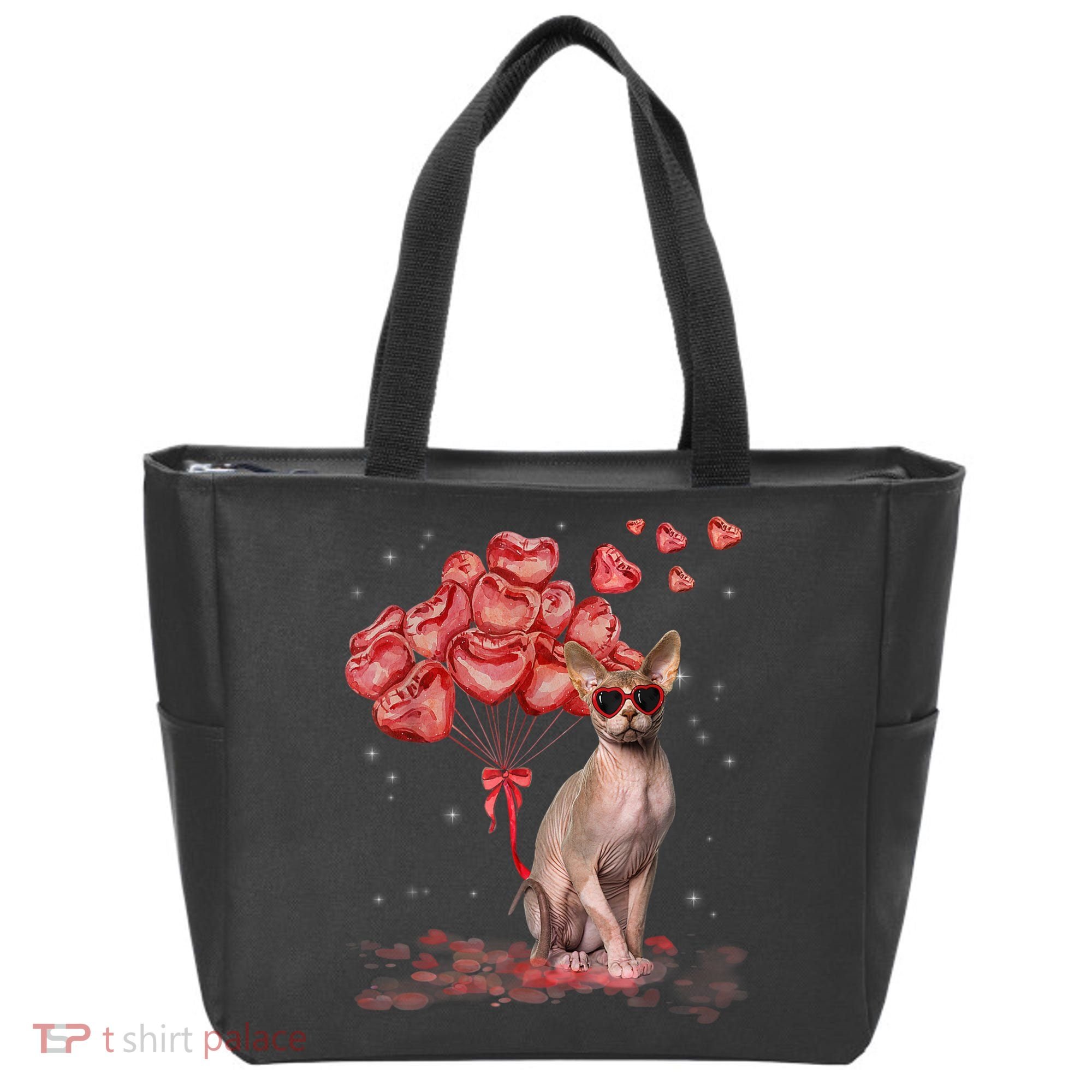 Funny Sphynx Heart Valentines Day Cat Dad Mom Tote Bag