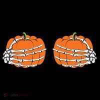 Funny Skeleton Hands Pumpkin Boobs Coffee Mug thumb 5