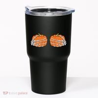 Funny Skeleton Hands Pumpkin Boobs Tumbler thumb 0