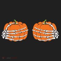 Funny Skeleton Hands Pumpkin Boobs Hat thumb 2
