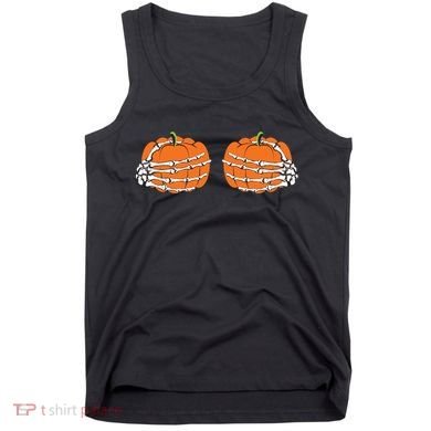 Funny Skeleton Hands Pumpkin Boobs Tank Top