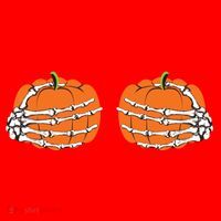 Funny Skeleton Hands Pumpkin Boobs Santa Hat thumb 1