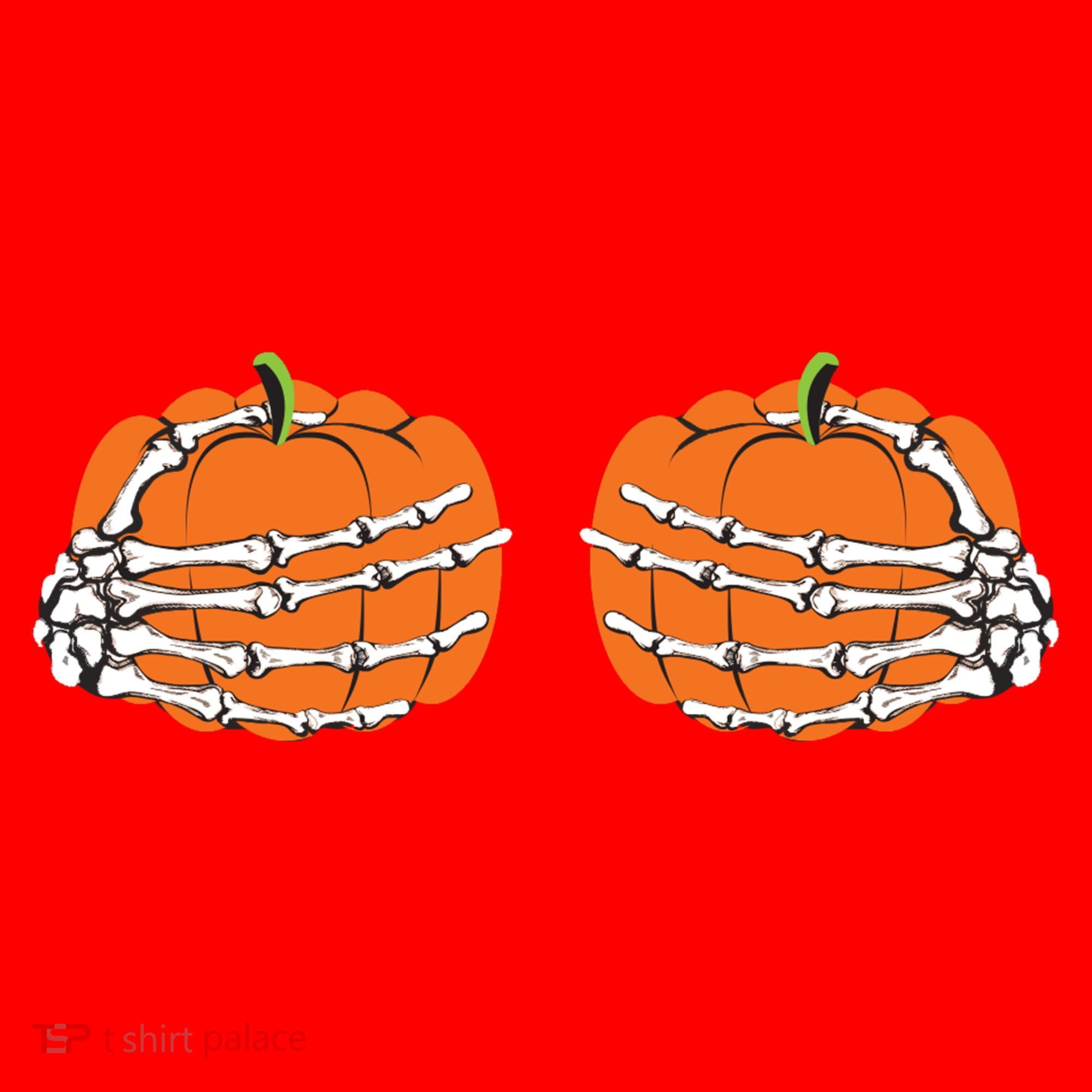 Funny Skeleton Hands Pumpkin Boobs Santa Hat
