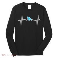 Funny Shark Heartbeat Cute Shark Long Sleeve Shirt thumb 0