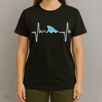 Funny Shark Heartbeat Cute Shark T-Shirt thumb 4