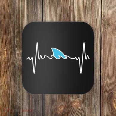 Funny Shark Heartbeat Cute Shark Coaster