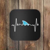 Funny Shark Heartbeat Cute Shark Coaster thumb 0