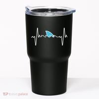 Funny Shark Heartbeat Cute Shark Tumbler thumb 0