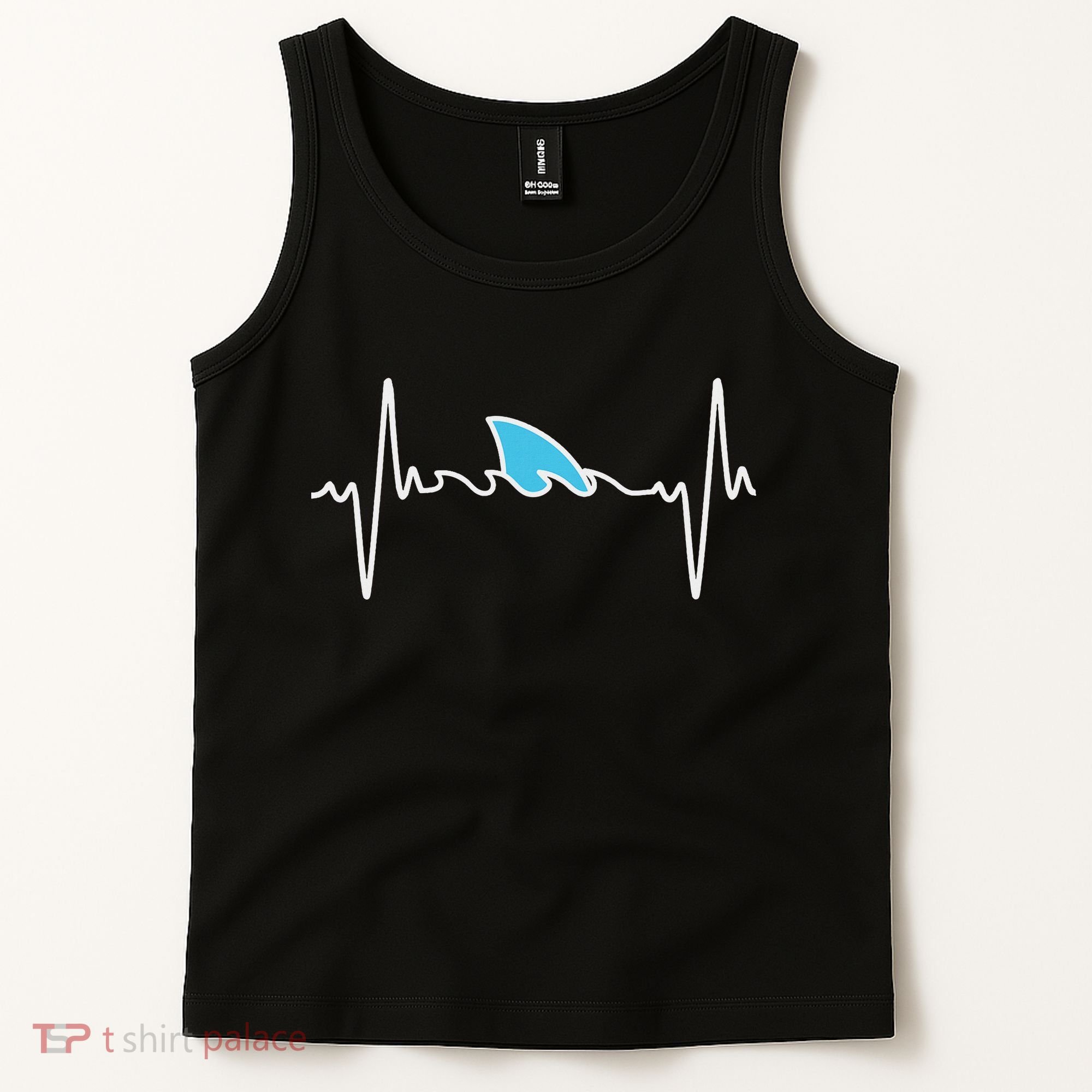Funny Shark Heartbeat Cute Shark Tank Top