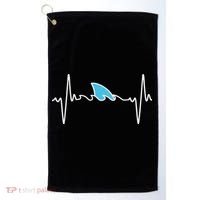 Funny Shark Heartbeat Cute Shark Golf Towel thumb 0