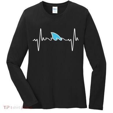 Funny Shark Heartbeat Cute Shark Women's Long Sleeve Shirt