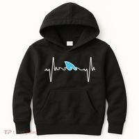 Funny Shark Heartbeat Cute Shark Kids Hoodie thumb 0