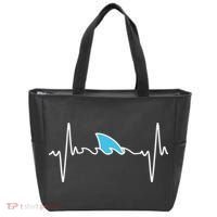 Funny Shark Heartbeat Cute Shark Tote Bag thumb 0