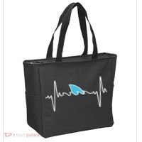 Funny Shark Heartbeat Cute Shark Tote Bag thumb 2