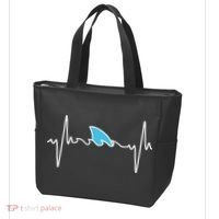 Funny Shark Heartbeat Cute Shark Tote Bag thumb 3