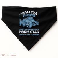 Fishing Saved Hooker Star Fisher Fish Walleye Gift USA-Made Doggie Bandana thumb 0