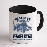 Fishing Saved Hooker Star Fisher Fish Walleye Gift Coffee Mug thumb 1