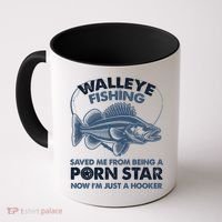 Fishing Saved Hooker Star Fisher Fish Walleye Gift Coffee Mug thumb 0