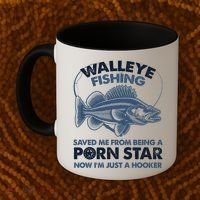 Fishing Saved Hooker Star Fisher Fish Walleye Gift Coffee Mug thumb 2