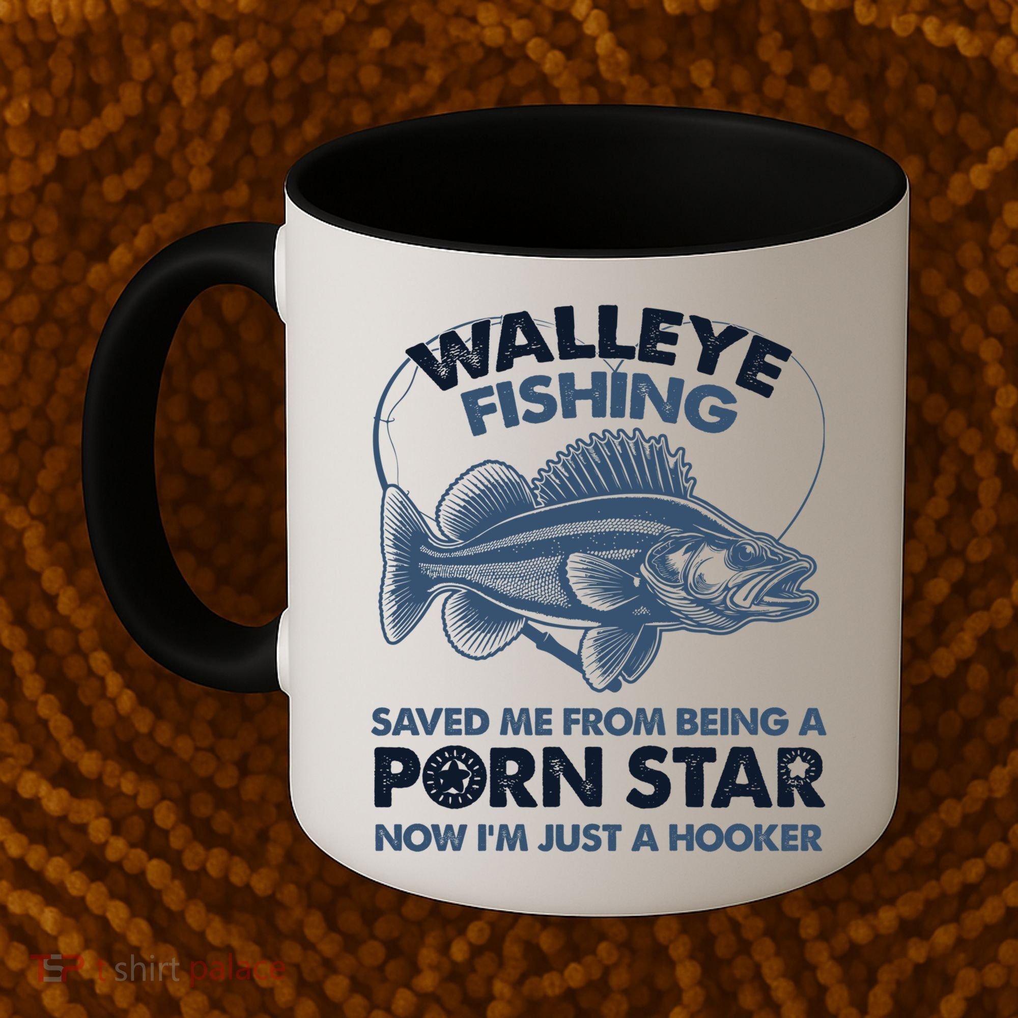 Fishing Saved Hooker Star Fisher Fish Walleye Gift Coffee Mug