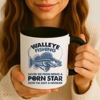 Fishing Saved Hooker Star Fisher Fish Walleye Gift Coffee Mug thumb 3