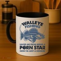 Fishing Saved Hooker Star Fisher Fish Walleye Gift Coffee Mug thumb 4