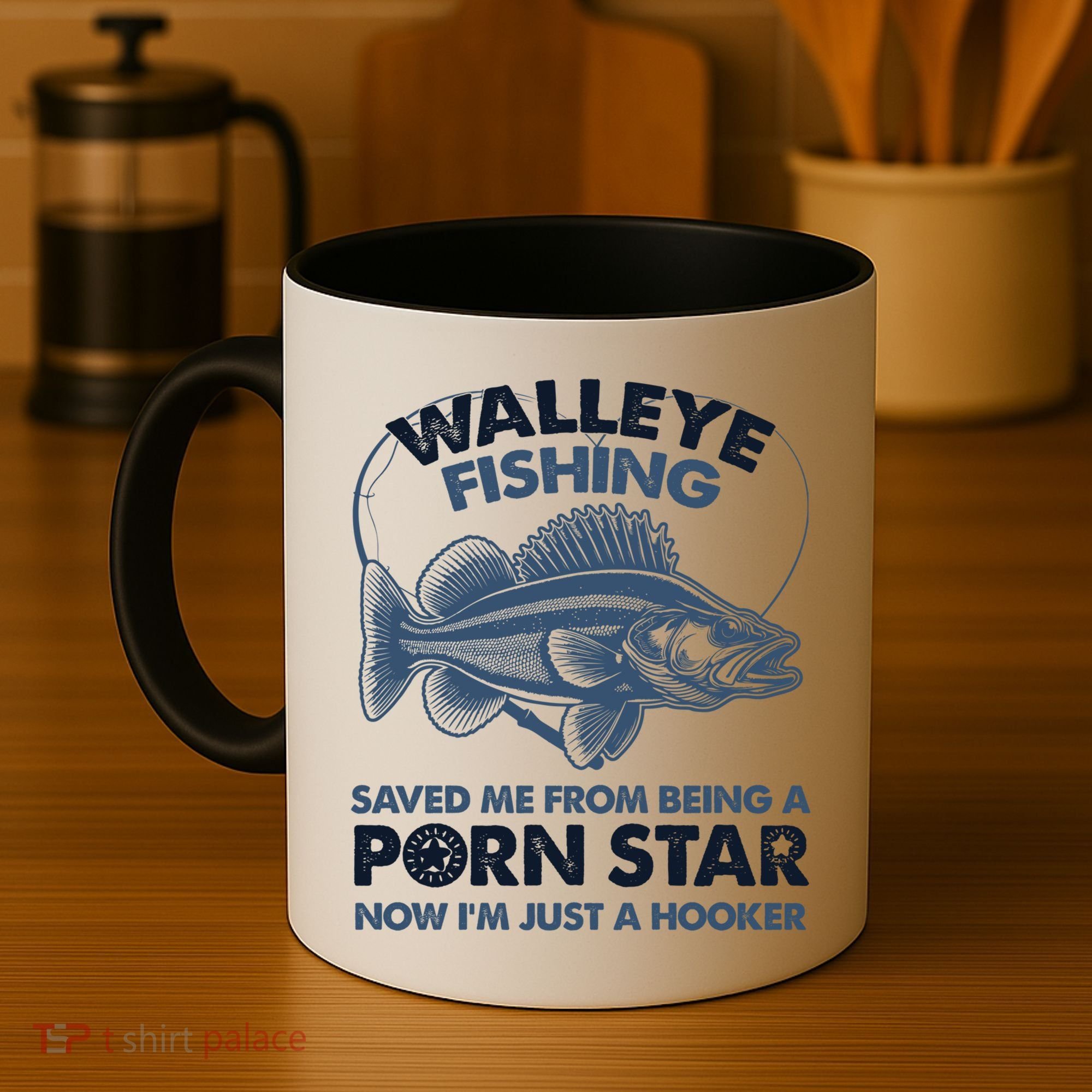 Fishing Saved Hooker Star Fisher Fish Walleye Gift Coffee Mug
