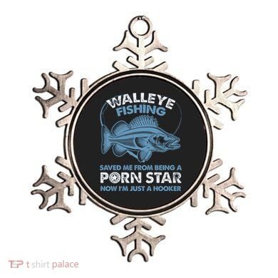 Fishing Saved Hooker Star Fisher Fish Walleye Gift Ornament