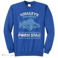 Fishing Saved Hooker Star Fisher Fish Walleye Gift Sweatshirt thumb 0