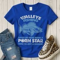 Fishing Saved Hooker Star Fisher Fish Walleye Gift Women's T-Shirt thumb 3